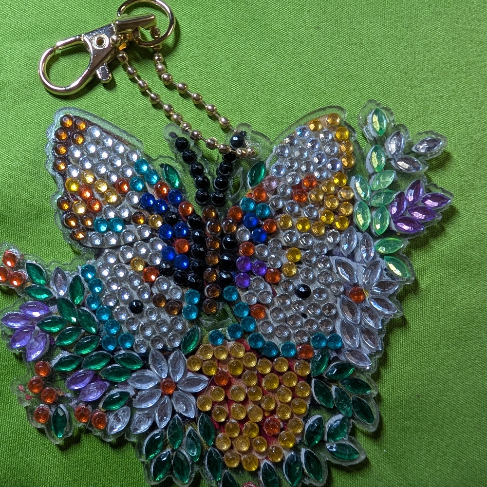5 For $10 Double Sided Colorful Butterfly Keychain